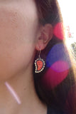 Paisley Earrings -- Coral