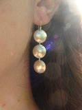 Triple Hammered Disc Earrings -- Bright