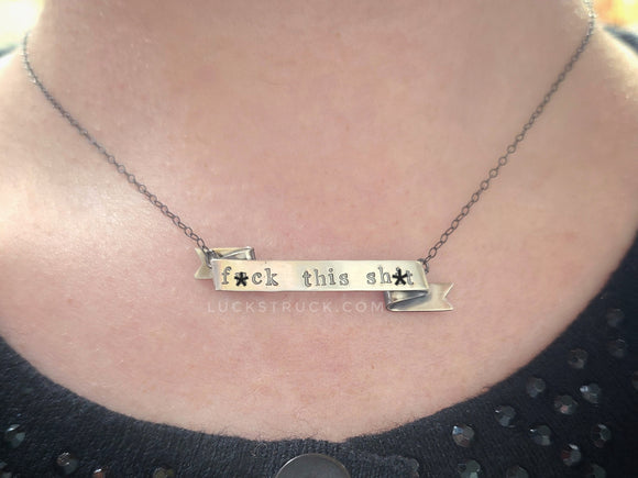 F this S banner necklace