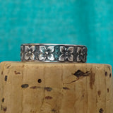 Square Floral  Stacking Ring