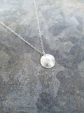 Hammered Sterling Silver Disc Necklace--Bright