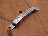 Custom Hand Stamped Banner necklace